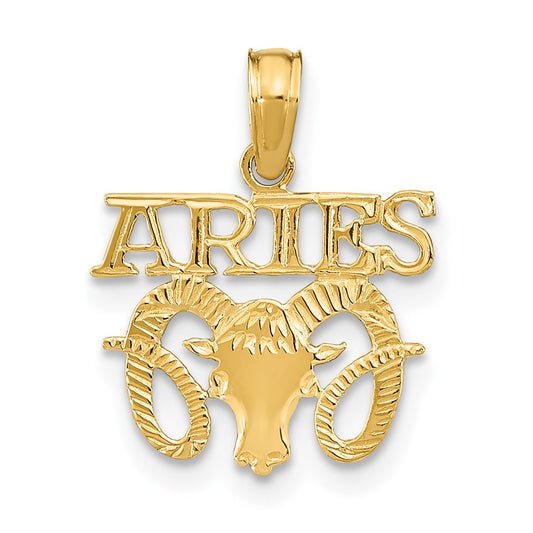 10K Yellow Gold 10K Aries Zodiac Charm