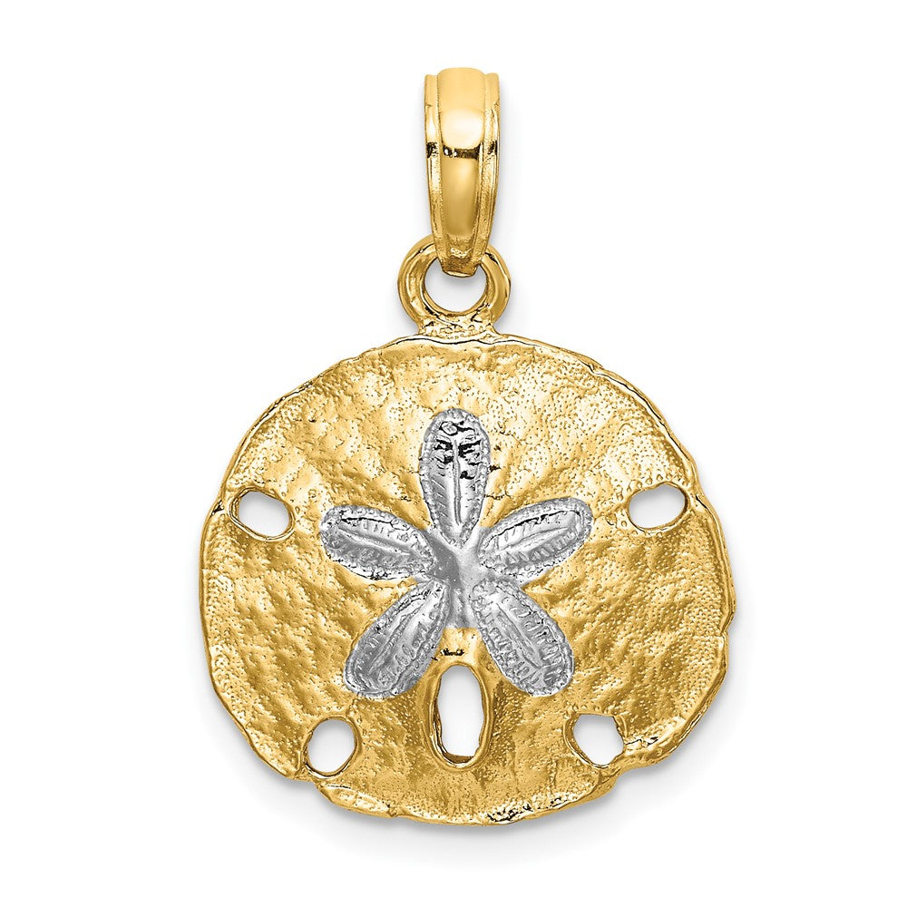 10K Yellow W/Rhodium 10K W/ Rhodium Polished Sand Dollar Charm
