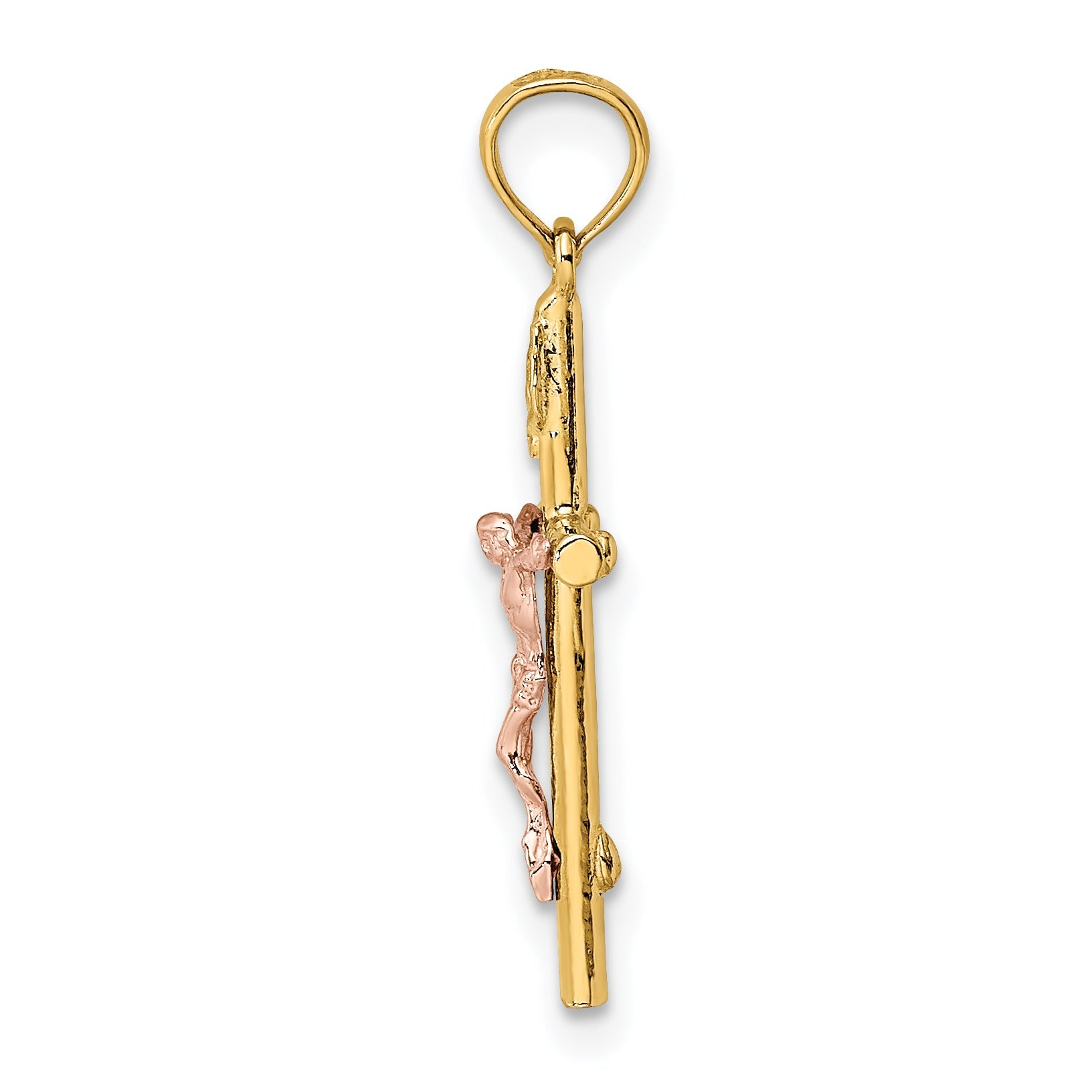 10K Two-Tone Two-Tone Cross Crucifix Charm