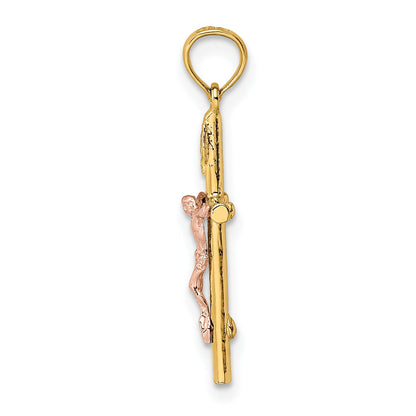 10K Two-Tone Two-Tone Cross Crucifix Charm
