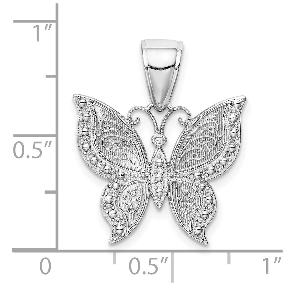 10K White Gold 10K Butterfly Pendant