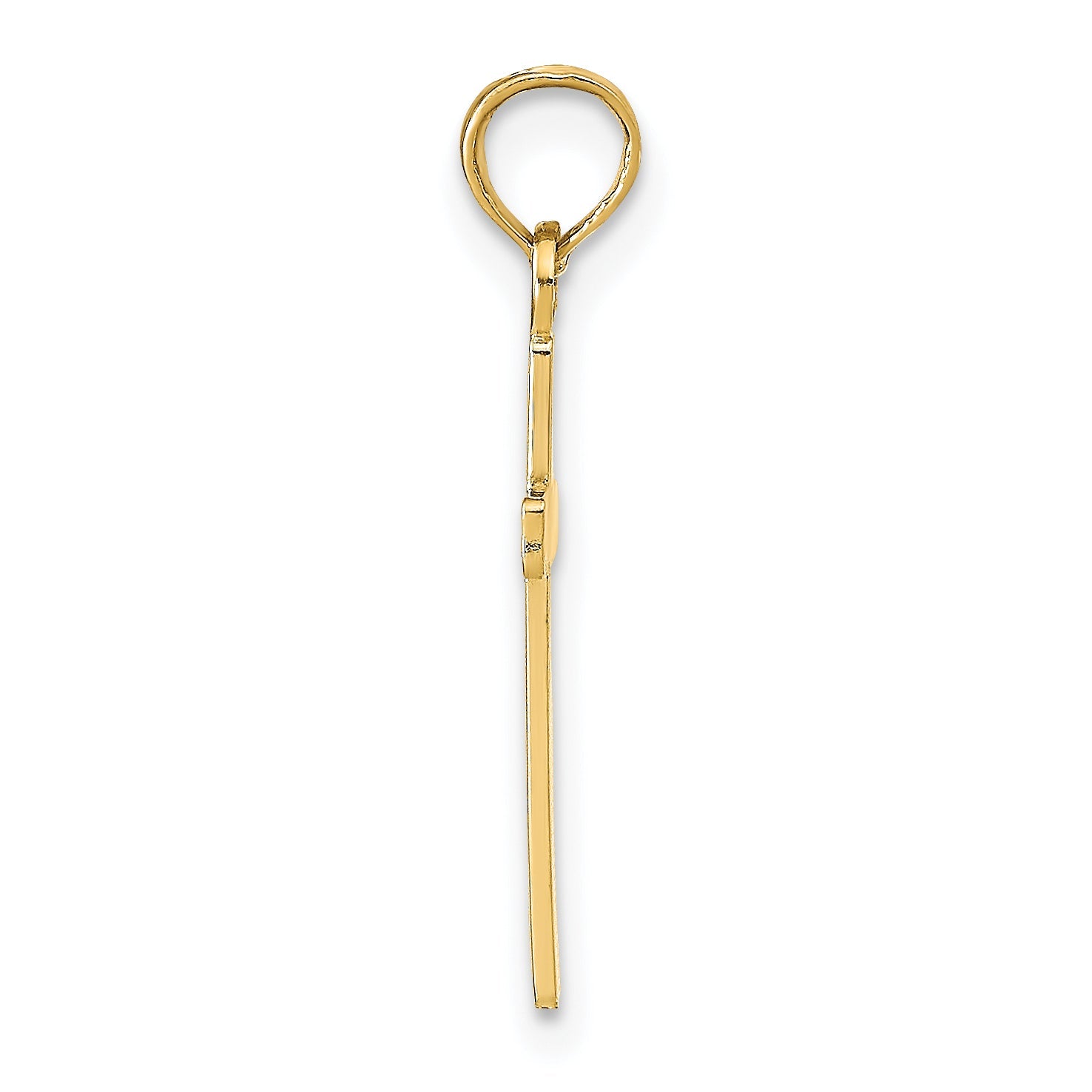 10K Yellow Gold Polished Cross Pendant