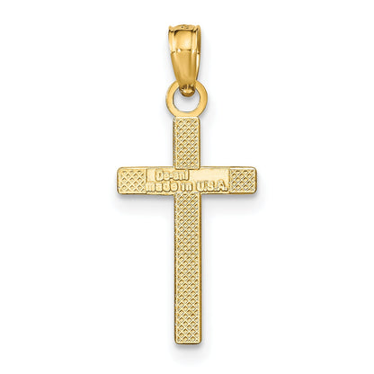 10K Yellow Gold Polished Cross Pendant