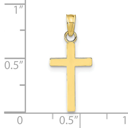 10K Yellow Gold Polished Cross Pendant
