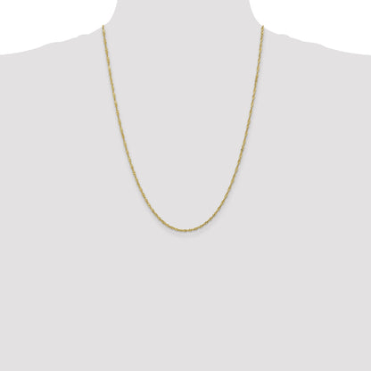 24 Inch 10K 1.7mm Singapore Chain Necklace
