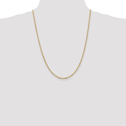 24 Inch 10K Yellow Gold 2mm Singapore Chain Necklace