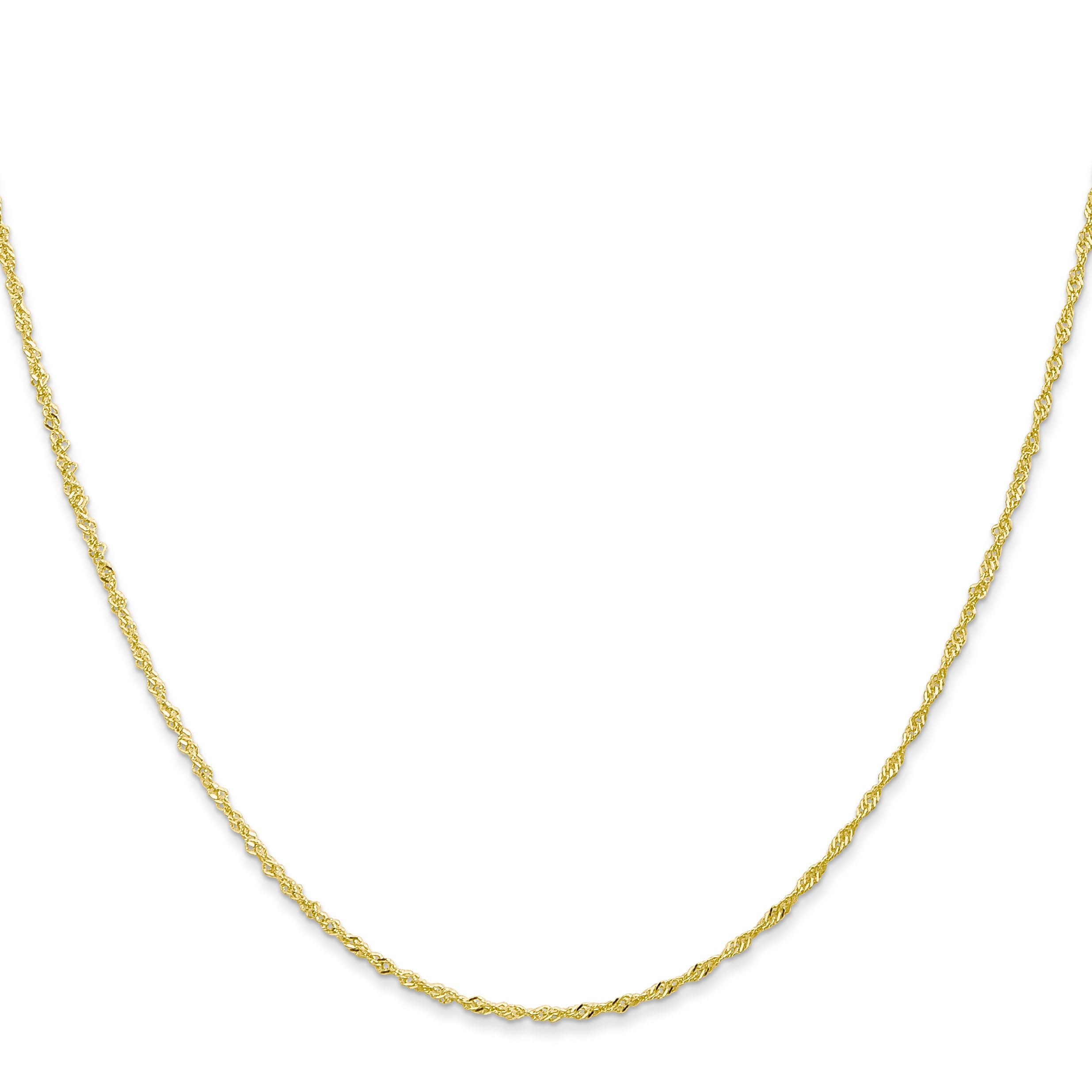 14 Inch 10K 1.1mm Singapore Chain Necklace