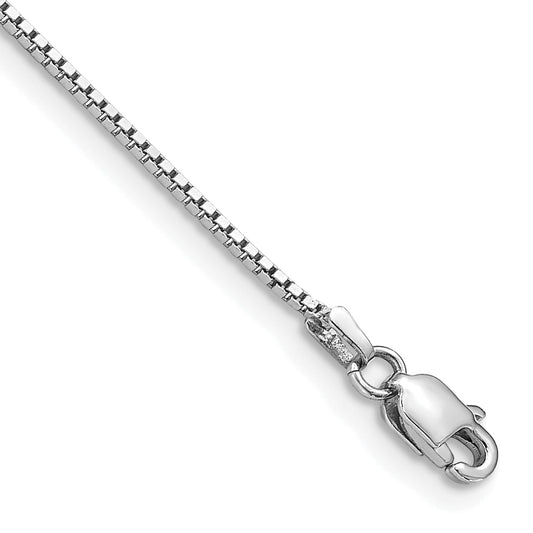 10K White Gold .95mm Box Chain Anklet