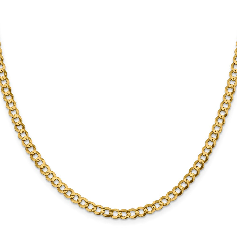 16 Inch 10K Yellow Gold 10K 4.7mm Lightweight Flat Cuban Chain Necklace