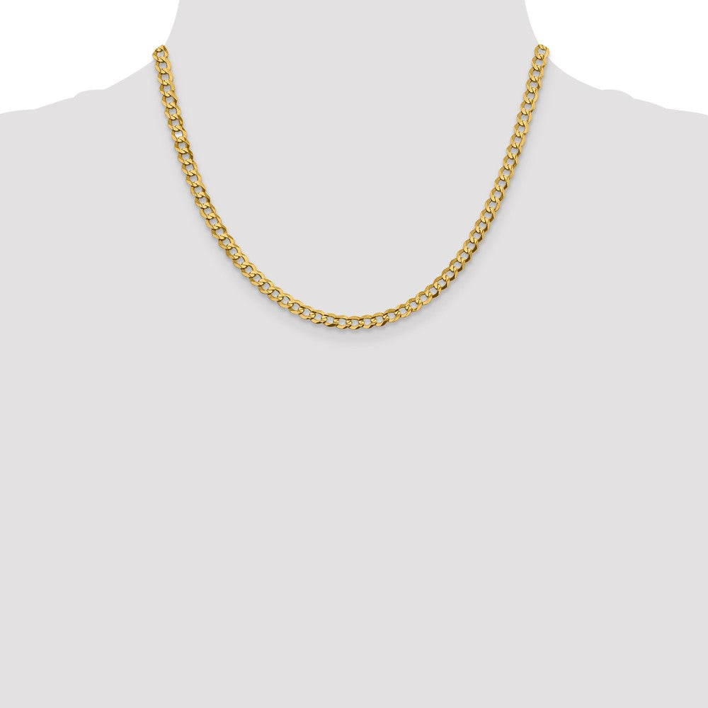 18 Inch 10K Yellow Gold 10K 4.7mm Lightweight Flat Cuban Chain Necklace