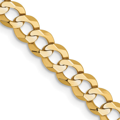 18 Inch 10K Yellow Gold 10K 4.7mm Lightweight Flat Cuban Chain Necklace