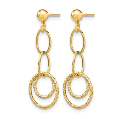 10K Yellow Gold Post Dangle Earrings