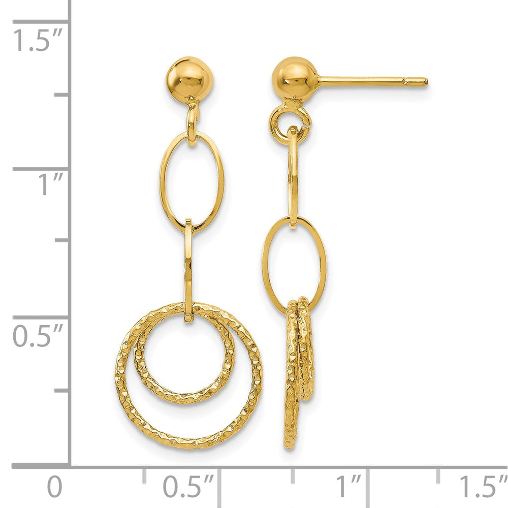10K Yellow Gold Post Dangle Earrings