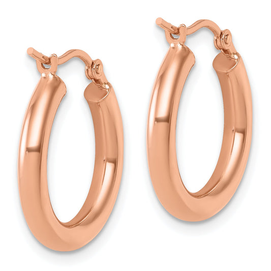 10K Rose Gold Polished Hoop Earrings