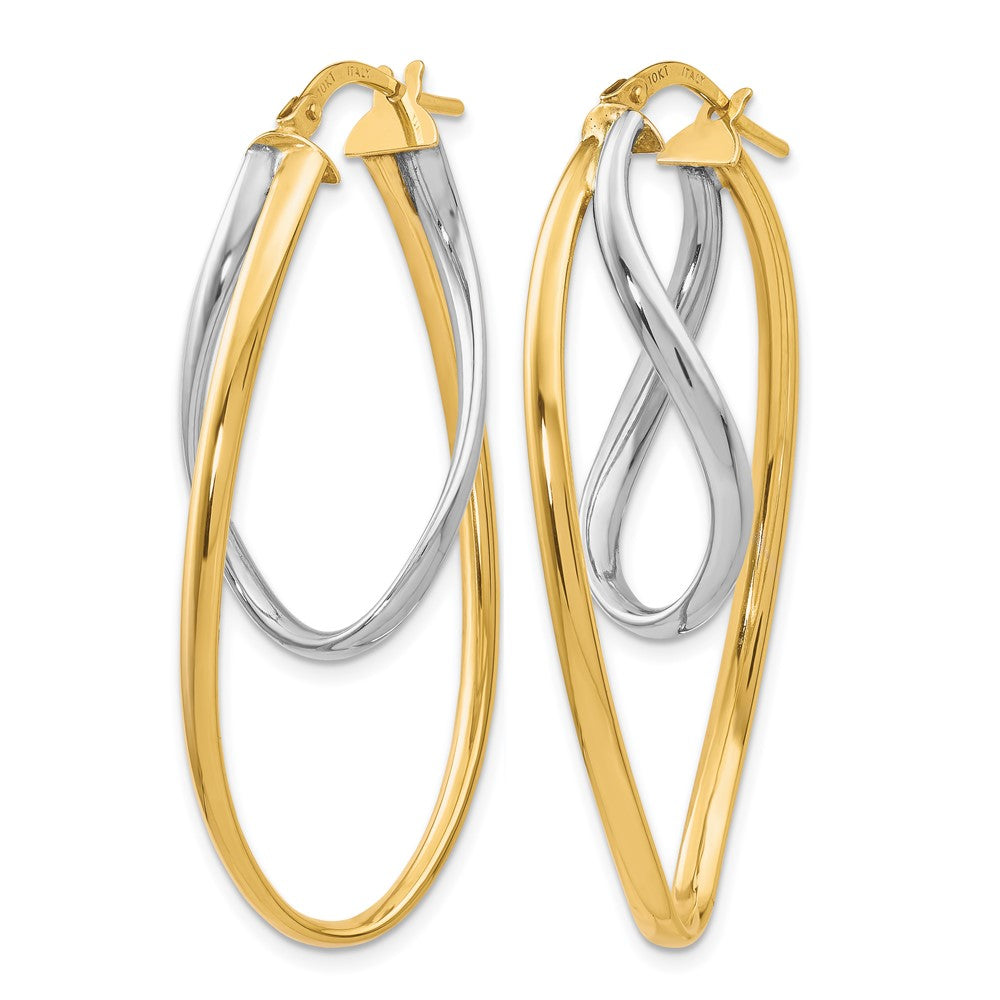 10K Two-Tone Polished Hoop Earrings