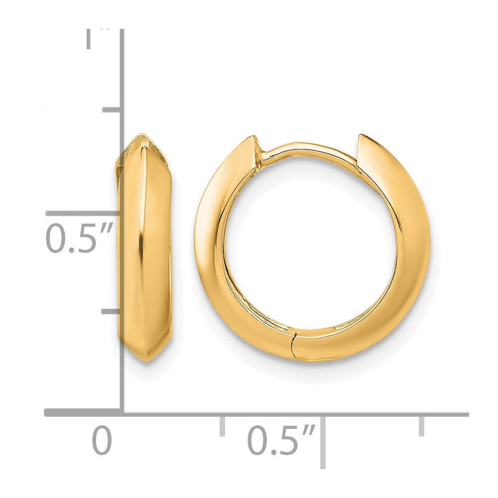 10K Yellow Gold Polished Hinged Huggie Earrings