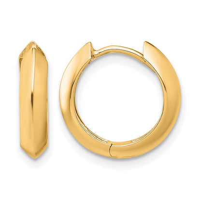 10K Yellow Gold Polished Hinged Huggie Earrings
