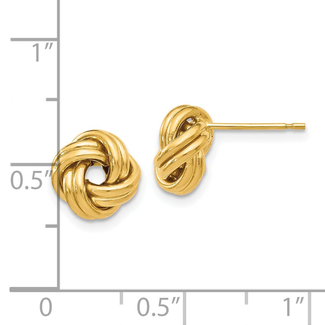 10K Yellow Gold Polished Love Knot Post Earrings