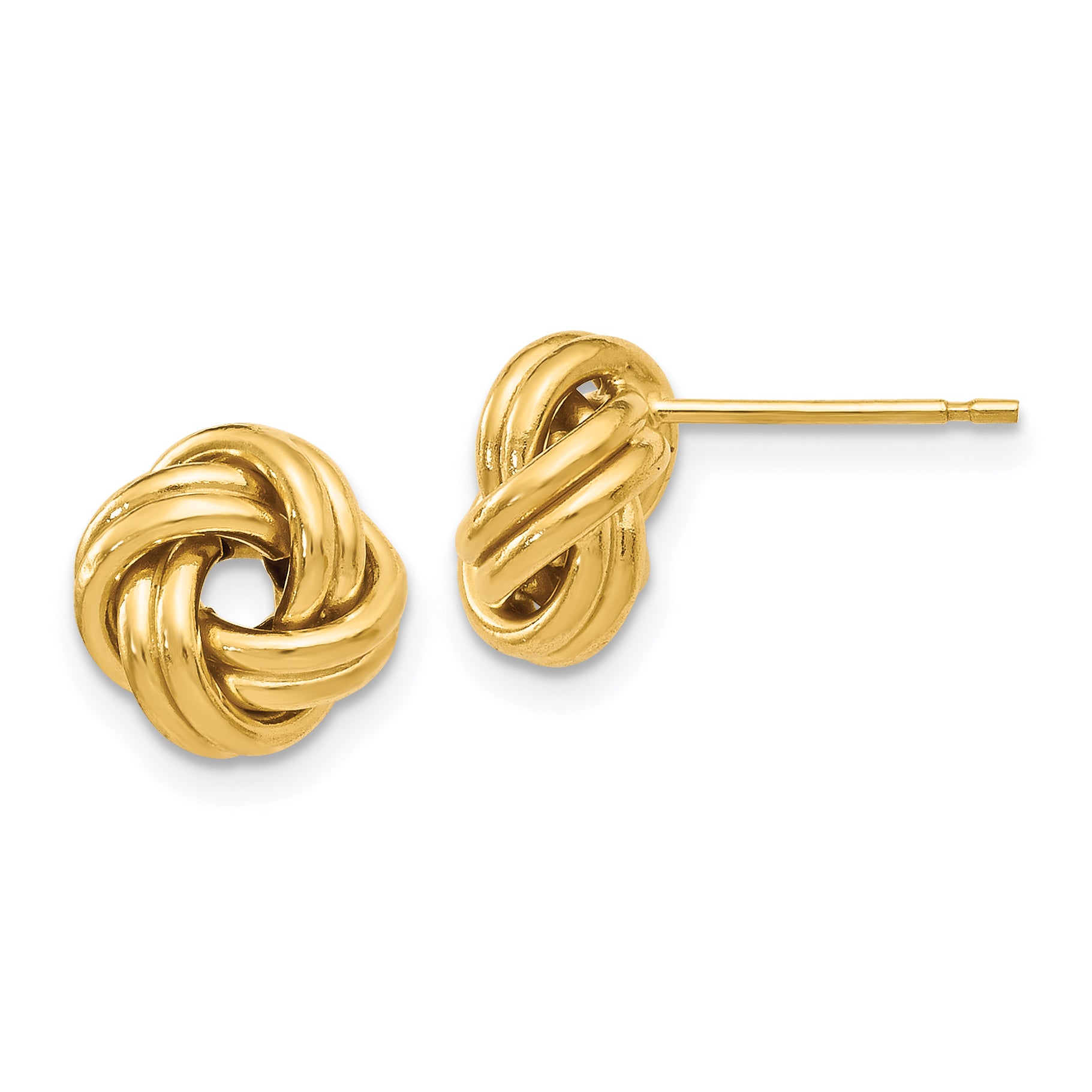 10K Yellow Gold Polished Love Knot Post Earrings