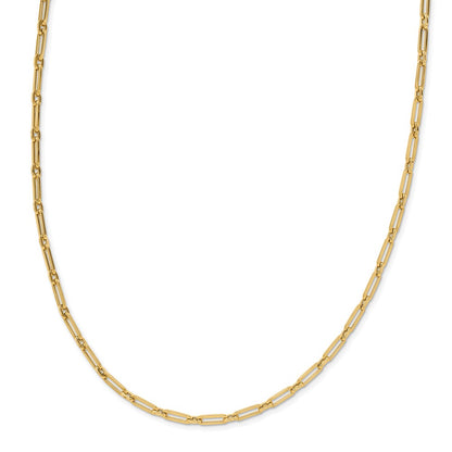 10K Yellow Gold Polished Flat Oval Link Chain Necklace
