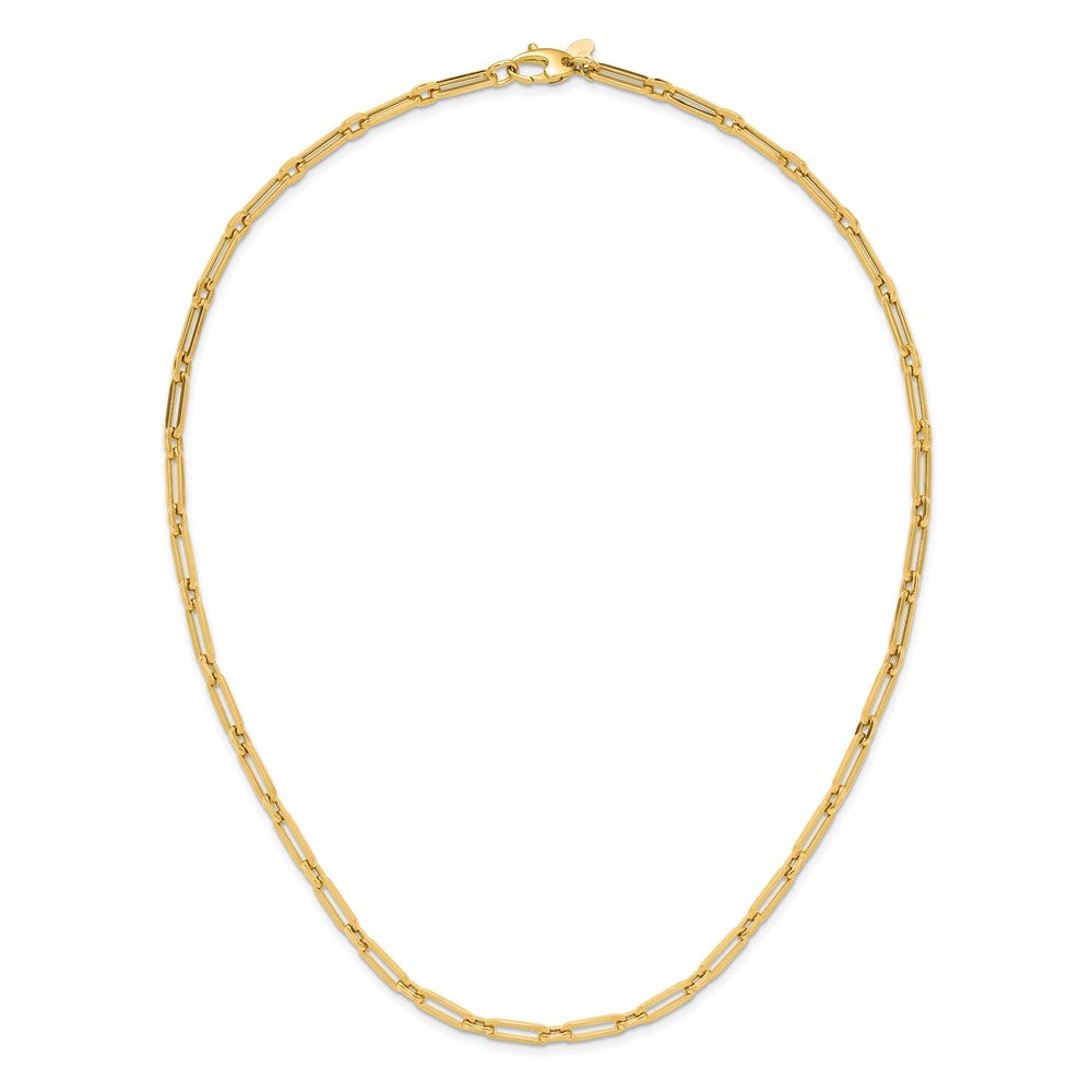 10K Yellow Gold Polished Flat Oval Link Chain Necklace