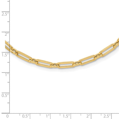 10K Yellow Gold Polished Flat Oval Link Chain Necklace