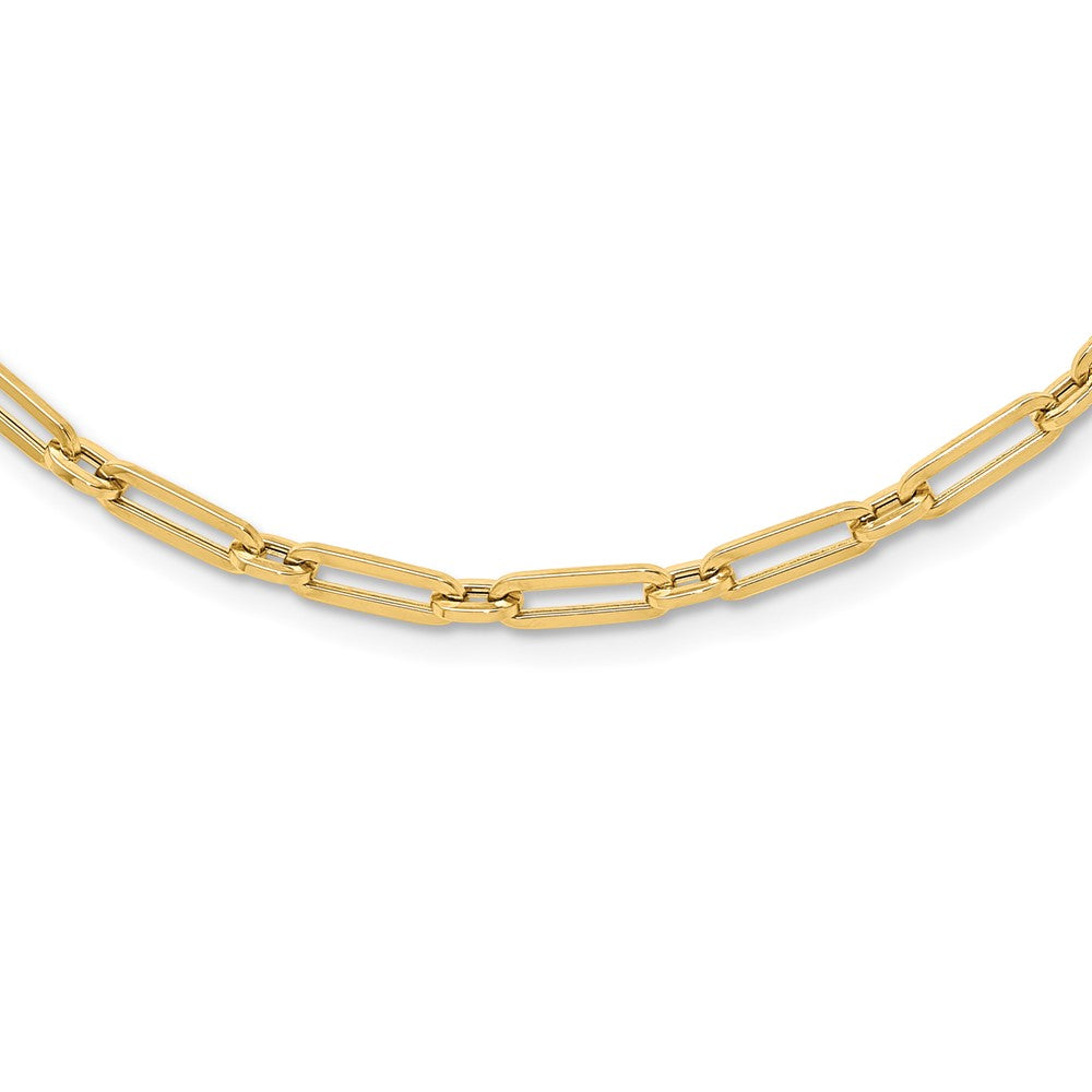 10K Yellow Gold Polished Flat Oval Link Chain Necklace