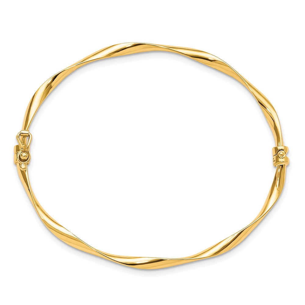 10K Yellow Gold Polished Hinged Bangle