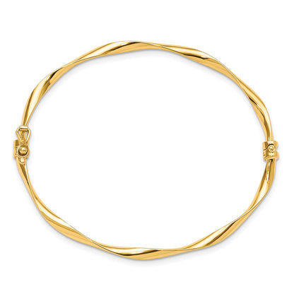10K Yellow Gold Polished Hinged Bangle