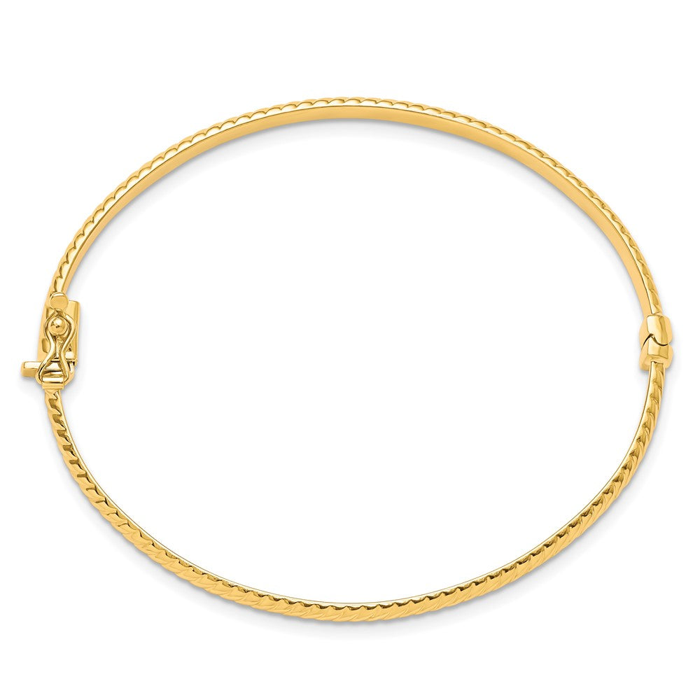 10K Yellow Gold Polished Textured Bangle