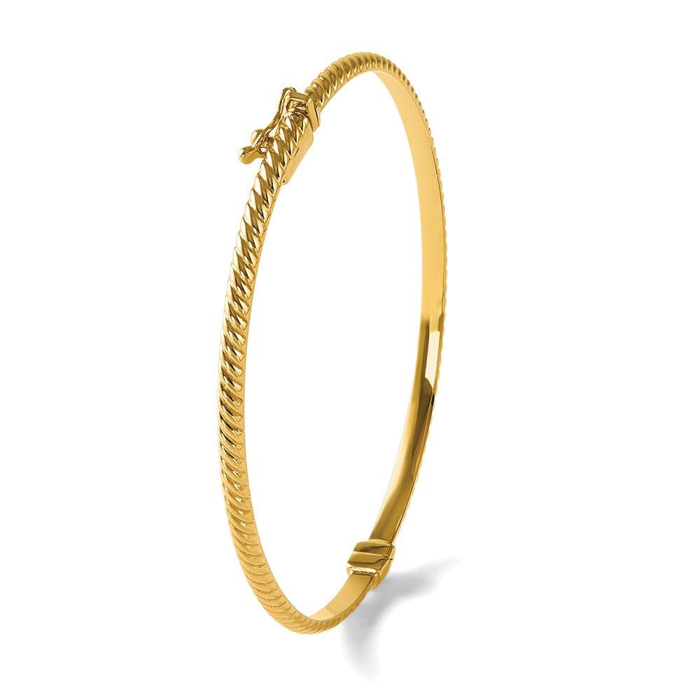 10K Yellow Gold Polished Textured Bangle