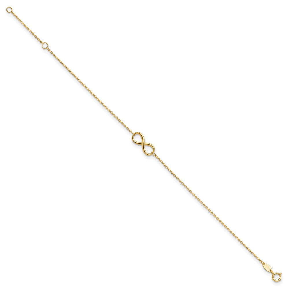 10K Yellow Gold Polished Infinity With 1In Ext. Bracelet