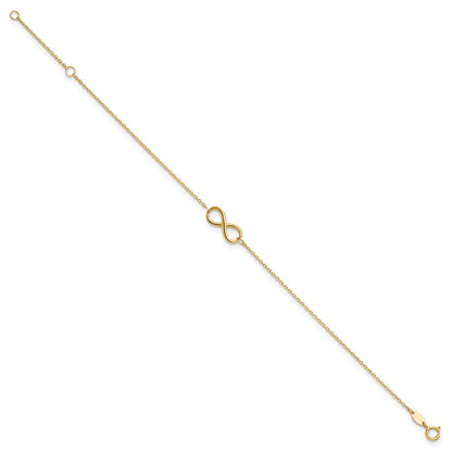 10K Yellow Gold Polished Infinity With 1In Ext. Bracelet