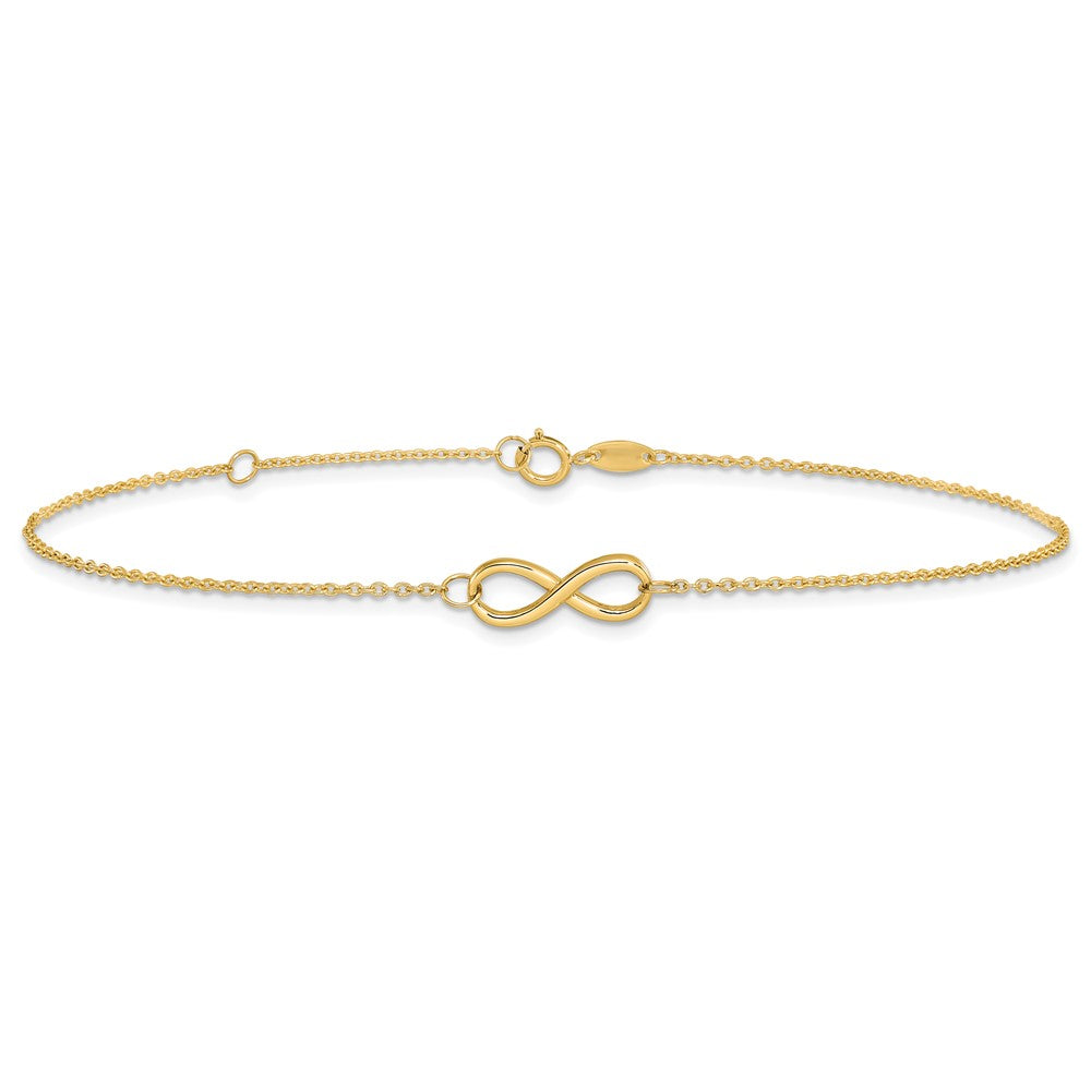 10K Yellow Gold Polished Infinity With 1In Ext. Bracelet