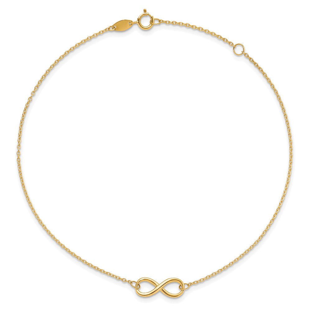 10K Yellow Gold Polished Infinity With 1In Ext. Bracelet