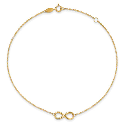 10K Yellow Gold Polished Infinity With 1In Ext. Bracelet