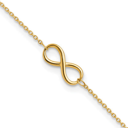 10K Yellow Gold Polished Infinity With 1In Ext. Bracelet