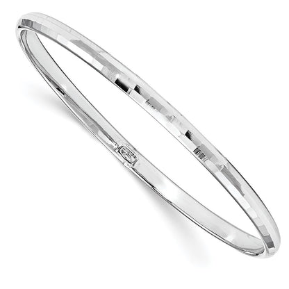 10K White Gold Polished Bangle