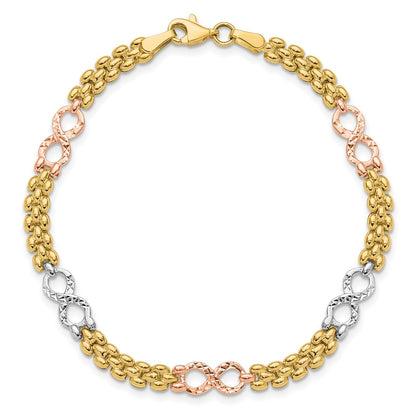 10K Tri Color Reversible Infinity Bracelet