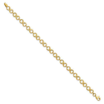 10K Yellow Gold Polished Infinity Bracelet