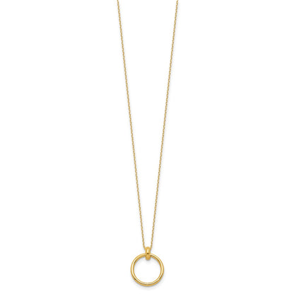 10K Yellow Gold Polished Circle Necklace