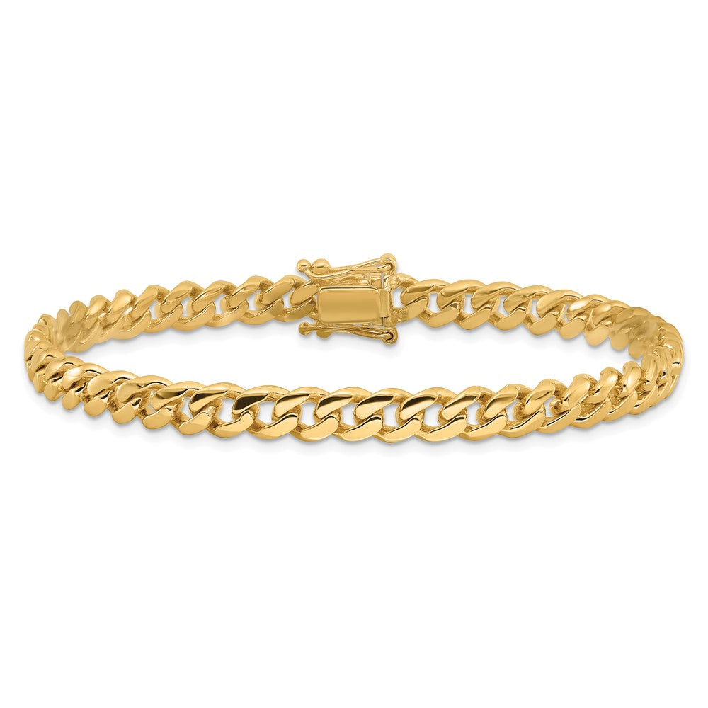 8 Inch 10K Yellow Gold 5.7mm Hand-Polished Miami Cuban Chain Bracelet