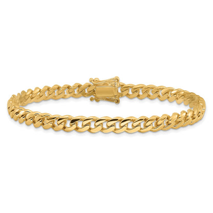 8 Inch 10K Yellow Gold 5.7mm Hand-Polished Miami Cuban Chain Bracelet
