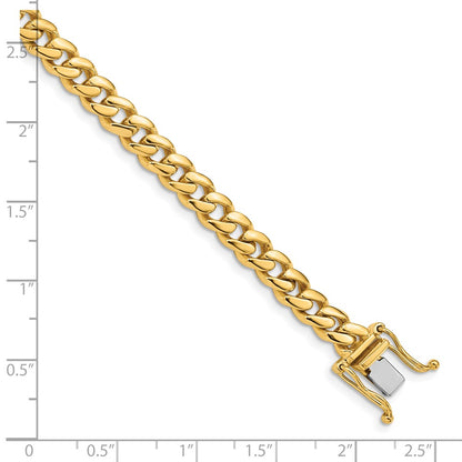 8 Inch 10K Yellow Gold 5.7mm Hand-Polished Miami Cuban Chain Bracelet