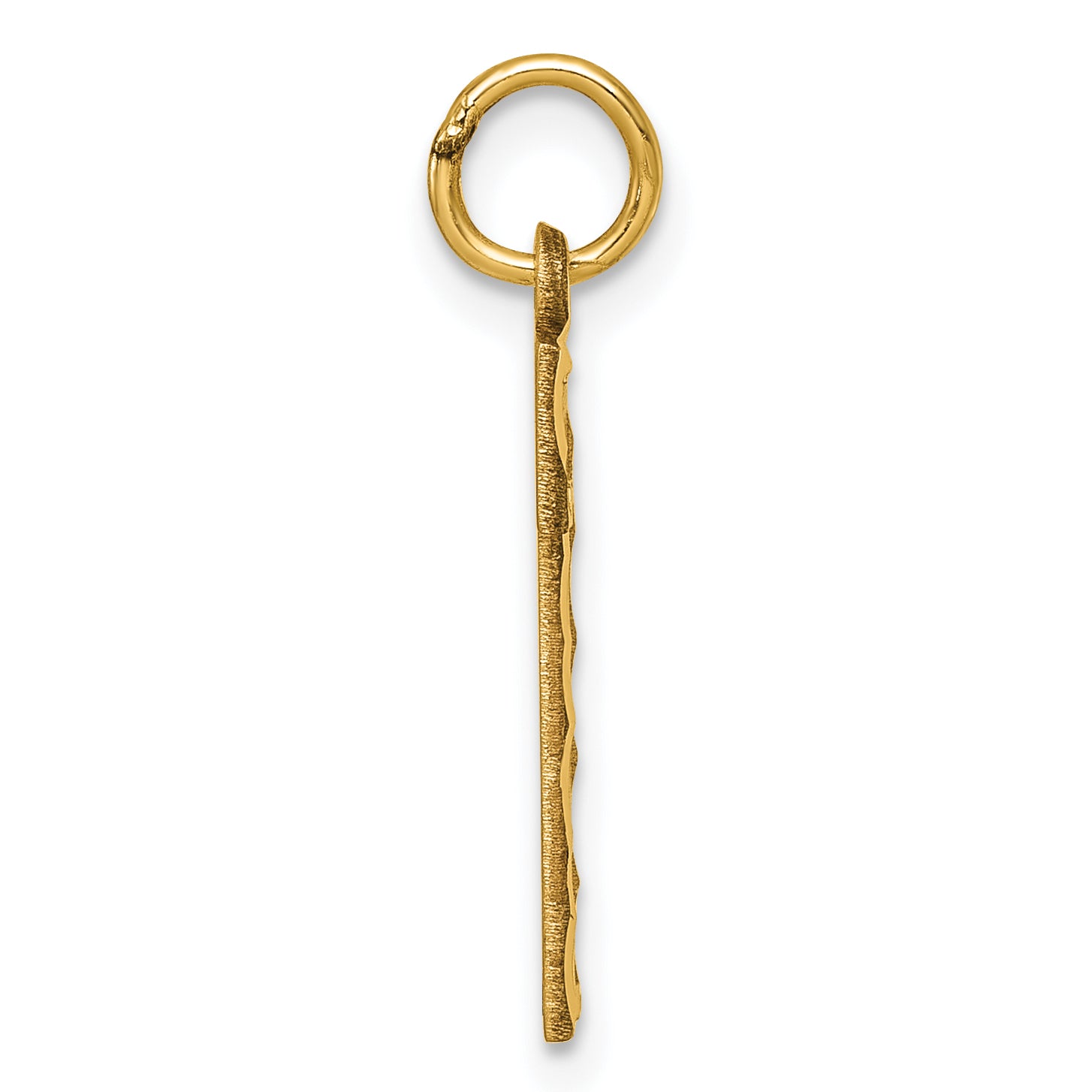 10K Yellow Gold 10Ky Casted Large Diamond Cut Number 1 Charm
