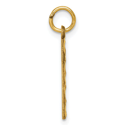 10K Yellow Gold 10Ky Casted Large Diamond Cut Number 1 Charm