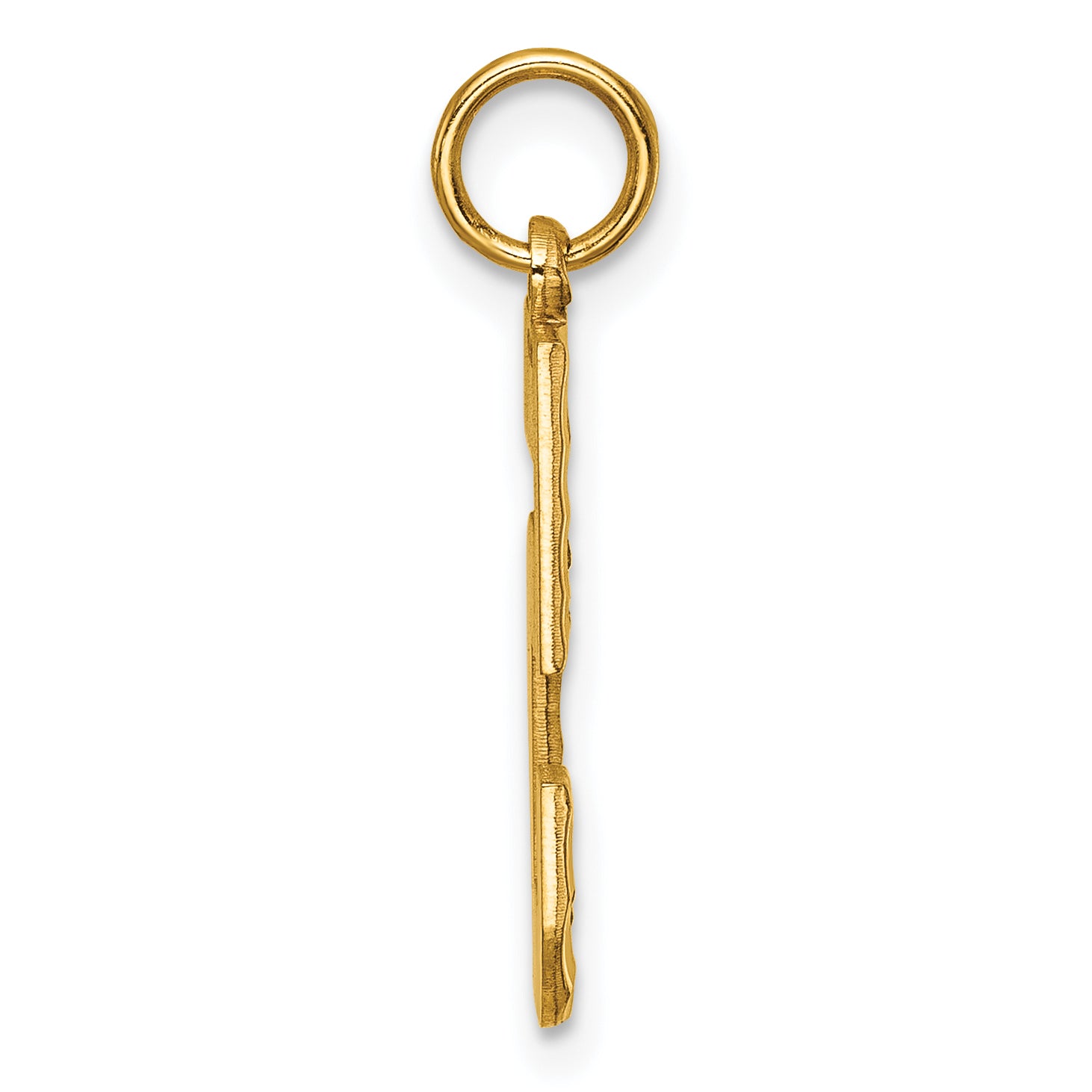 10K Yellow Gold 10Ky Casted Large Diamond Cut Number 5 Charm
