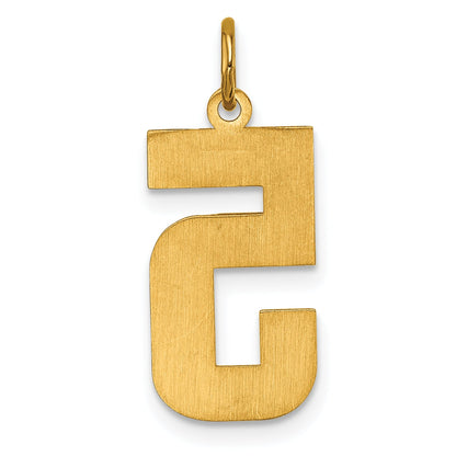 10K Yellow Gold 10Ky Casted Large Diamond Cut Number 5 Charm