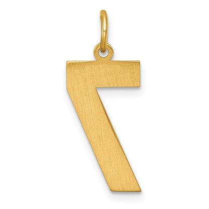 10K Yellow Gold 10Ky Casted Large Diamond Cut Number 7 Charm