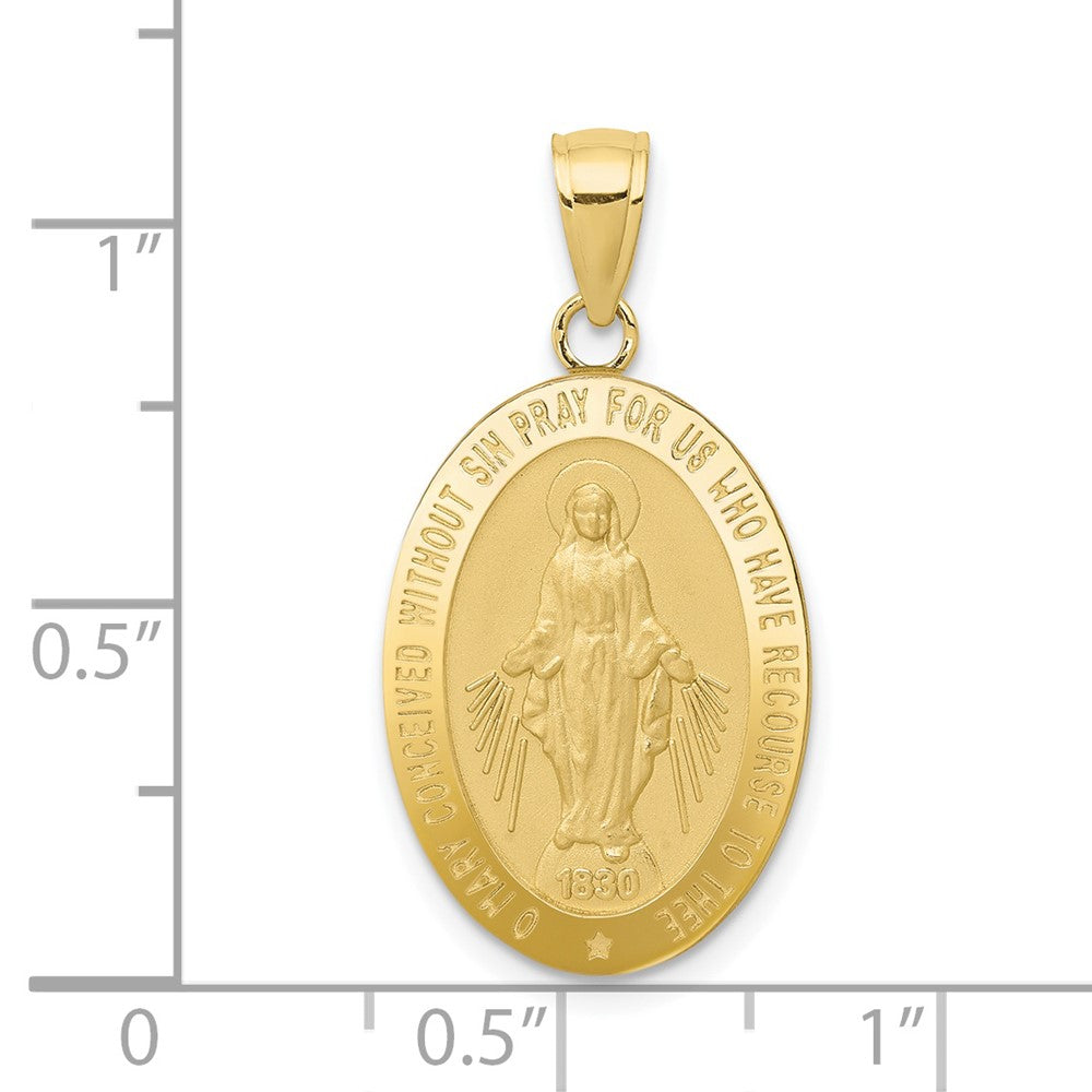 10K Yellow Gold Miraculous Medal Pendant